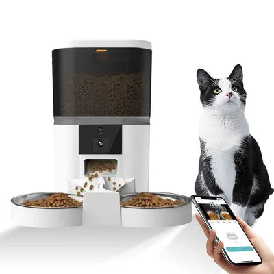 4L Double Smart WIFI Automatic Pet Feeder Automatic Pet Feeder Feeding Fussy Claws and Paws