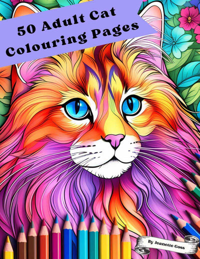 50 Adult Cat Colouring Pages - Printable PDF Colouring Pages E-Prints Fussy Claws and Paws