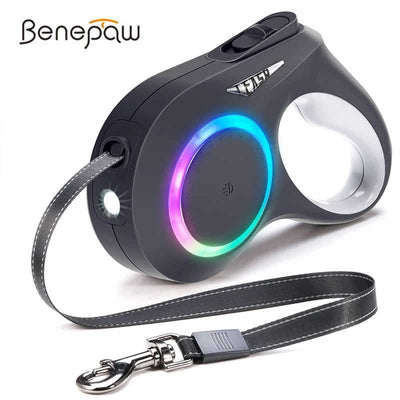 Benepaw LED Light Retractable Dog Leash Retractable Pet Lead On Sale Fussy Claws and Paws