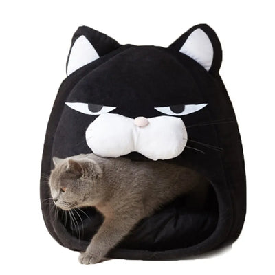 Grumpy Cat Pet Cave Bed - Fussy Claws and Paws