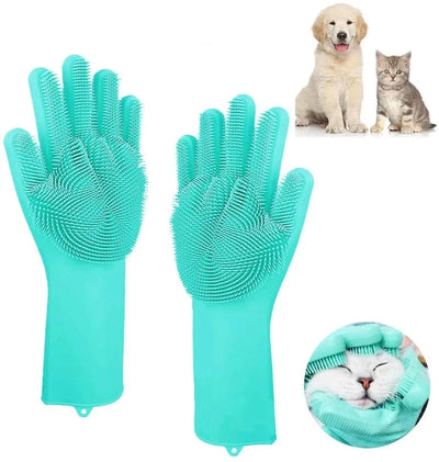 Silicone Pet Grooming Gloves - Fussy Claws and Paws