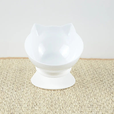 Single Tilted Elevated Cat Shaped Bowls - Fussy Claws and Paws