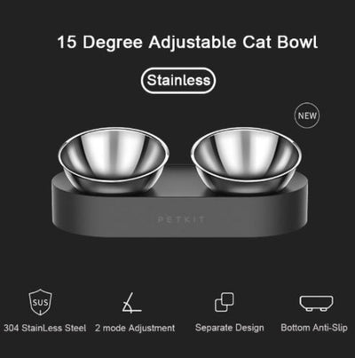 PetKit Stainless Steel Double Bowl Set - Fussy Claws and Paws