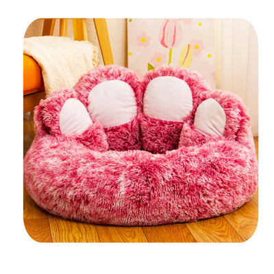 Calming Bear Paw Plush Dog Bed - Fussy Claws and Paws