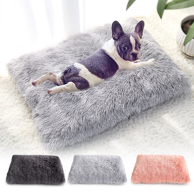 Long Plush Soft Fleece Pet Cushion Bed - Fussy Claws and Paws