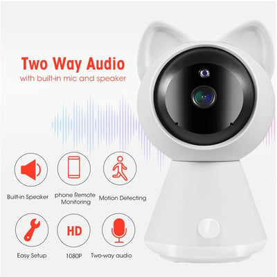 HD 1080P Cat Wireless Wifi Remote Pet/Home/Baby Camera - Fussy Claws and Paws