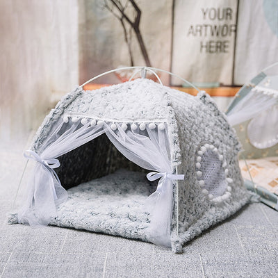 Princess Foldable Pet Tent Bed - Fussy Claws and Paws